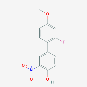 molecular formula C13H10FNO4 B6382710 4-(2-Fluoro-4-methoxyphenyl)-2-nitrophenol, 95% CAS No. 1261923-54-9