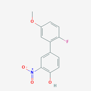 molecular formula C13H10FNO4 B6382720 4-(2-Fluoro-5-methoxyphenyl)-2-nitrophenol, 95% CAS No. 1261897-48-6