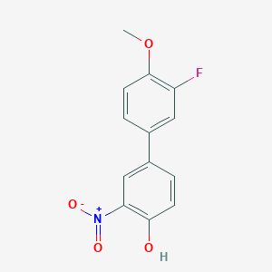 molecular formula C13H10FNO4 B6382721 4-(3-Fluoro-4-methoxyphenyl)-2-nitrophenol, 95% CAS No. 1261923-60-7