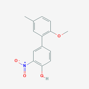 molecular formula C14H13NO4 B6382725 4-(2-Methoxy-5-methylphenyl)-2-nitrophenol, 95% CAS No. 1261951-98-7