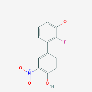 molecular formula C13H10FNO4 B6382731 4-(2-Fluoro-3-methoxyphenyl)-2-nitrophenol, 95% CAS No. 1261957-61-2