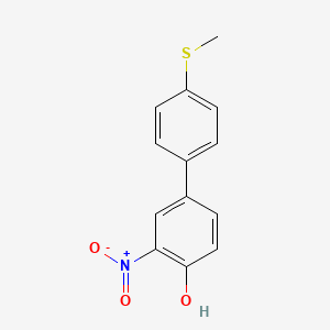 molecular formula C13H11NO3S B6382745 4-(4-Methylthiophenyl)-2-nitrophenol, 95% CAS No. 1261923-43-6
