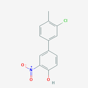 molecular formula C13H10ClNO3 B6382753 4-(3-Chloro-4-methylphenyl)-2-nitrophenol, 95% CAS No. 1262002-47-0