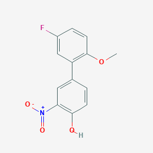 molecular formula C13H10FNO4 B6382756 4-(5-Fluoro-2-methoxyphenyl)-2-nitrophenol, 95% CAS No. 1261974-60-0