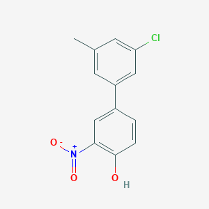molecular formula C13H10ClNO3 B6382760 4-(3-Chloro-5-methylphenyl)-2-nitrophenol, 95% CAS No. 1261956-71-1