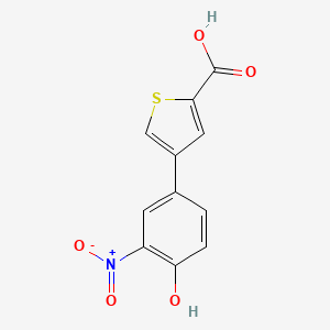 molecular formula C11H7NO5S B6382775 4-(2-Carboxythiophene-4-yl)-2-nitrophenol, 95% CAS No. 1261929-54-7