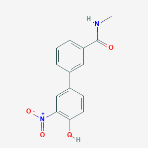molecular formula C14H12N2O4 B6382789 4-[3-(N-Methylaminocarbonyl)phenyl]-2-nitrophenol, 95% CAS No. 1261923-89-0