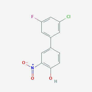 molecular formula C12H7ClFNO3 B6382795 4-(3-Chloro-5-fluorophenyl)-2-nitrophenol, 95% CAS No. 1261909-22-1