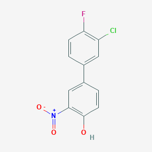 molecular formula C12H7ClFNO3 B6382805 4-(3-Chloro-4-fluorophenyl)-2-nitrophenol, 95% CAS No. 1261975-13-6