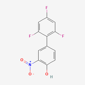 molecular formula C12H6F3NO3 B6382807 2-Nitro-4-(2,4,6-trifluorophenyl)phenol, 95% CAS No. 1261902-80-0