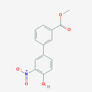 molecular formula C14H11NO5 B6382837 4-(3-Methoxycarbonylphenyl)-2-nitrophenol, 95% CAS No. 1097777-59-7