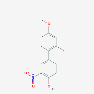 molecular formula C15H15NO4 B6382848 4-(4-Ethoxy-2-methylphenyl)-2-nitrophenol, 95% CAS No. 1261888-54-3