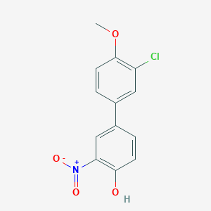 molecular formula C13H10ClNO4 B6382867 4-(3-Chloro-4-methoxyphenyl)-2-nitrophenol, 95% CAS No. 1261946-16-0