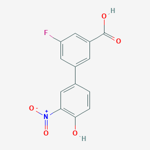 molecular formula C13H8FNO5 B6382872 4-(3-Carboxy-5-fluorophenyl)-2-nitrophenol, 95% CAS No. 1261924-02-0