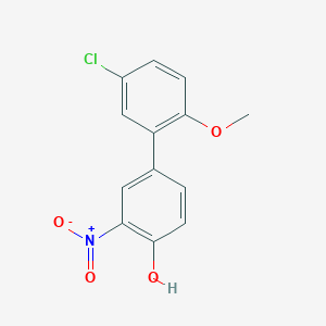 molecular formula C13H10ClNO4 B6382874 4-(5-Chloro-2-methoxyphenyl)-2-nitrophenol, 95% CAS No. 1261888-63-4