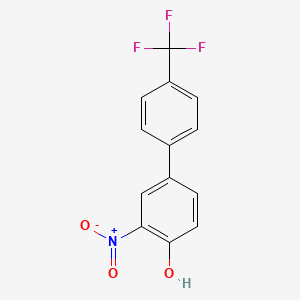 molecular formula C13H8F3NO3 B6382885 2-Nitro-4-(4-trifluoromethylphenyl)phenol, 95% CAS No. 1261970-35-7