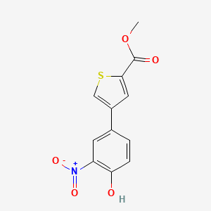 molecular formula C12H9NO5S B6382893 4-[5-(Methoxycarbonyl)thiophen-3-yl]-2-nitrophenol, 95% CAS No. 1261909-48-1