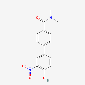 molecular formula C15H14N2O4 B6382905 4-[4-(N,N-Dimethylaminocarbonyl)phenyl]-2-nitrophenol, 95% CAS No. 1261897-50-0