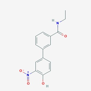 molecular formula C15H14N2O4 B6382938 4-[3-(N-Ethylaminocarbonyl)phenyl]-2-nitrophenol, 95% CAS No. 1261899-95-9