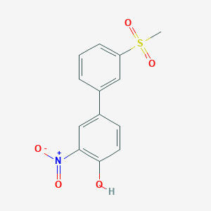molecular formula C13H11NO5S B6382953 4-(3-Methylsulfonylphenyl)-2-nitrophenol, 95% CAS No. 1261975-65-8