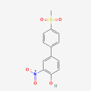 molecular formula C13H11NO5S B6382971 4-(4-Methylsulfonylphenyl)-2-nitrophenol, 95% CAS No. 1261933-06-5