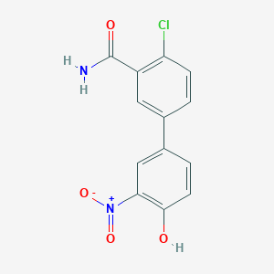 molecular formula C13H9ClN2O4 B6382979 4-(3-Carbamoyl-4-chlorophenyl)-2-nitrophenol, 95% CAS No. 1261924-34-8