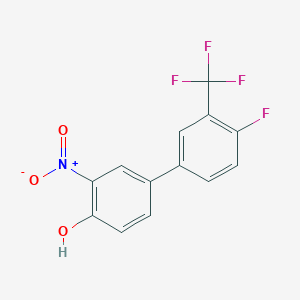 molecular formula C13H7F4NO3 B6382988 4-(4-Fluoro-3-trifluoromethylphenyl)-2-nitrophenol, 95% CAS No. 1261924-55-3