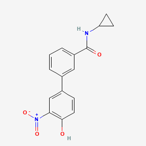molecular formula C16H14N2O4 B6382998 4-[3-(Cyclopropylaminocarbonyl)phenyl]-2-nitrophenol, 95% CAS No. 1261924-42-8
