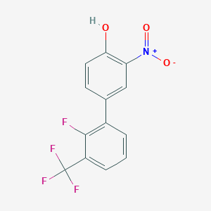 molecular formula C13H7F4NO3 B6383024 4-(2-Fluoro-3-trifluoromethylphenyl)-2-nitrophenol, 95% CAS No. 1261897-51-1