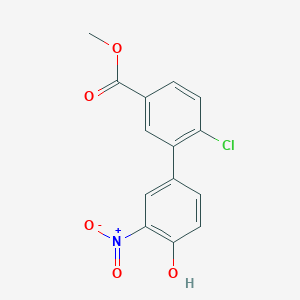 molecular formula C14H10ClNO5 B6383032 4-(2-Chloro-5-methoxycarbonylphenyl)-2-nitrophenol, 95% CAS No. 1261933-11-2