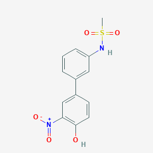molecular formula C13H12N2O5S B6383040 4-(3-Methylsulfonylaminophenyl)-2-nitrophenol, 95% CAS No. 1261900-02-0