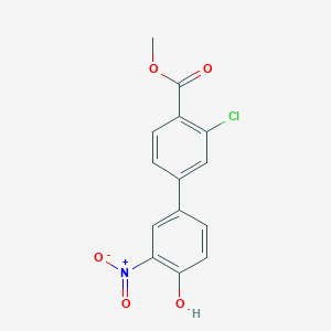 molecular formula C14H10ClNO5 B6383044 4-(3-Chloro-4-methoxycarbonylphenyl)-2-nitrophenol, 95% CAS No. 1261963-82-9