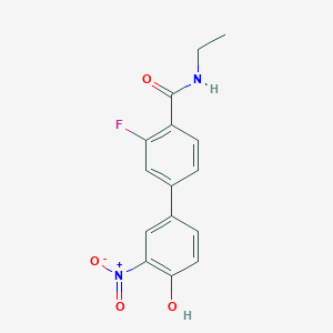 molecular formula C15H13FN2O4 B6383045 4-[4-(Ethylcarbamoyl)-3-fluorophenyl]-2-nitrophenol, 95% CAS No. 1261946-55-7