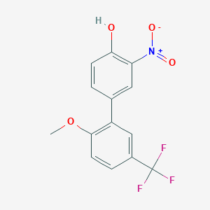 molecular formula C14H10F3NO4 B6383046 4-(2-Methoxy-5-trifluoromethylphenyl)-2-nitrophenol, 95% CAS No. 1261897-52-2
