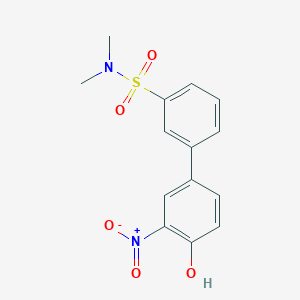 molecular formula C14H14N2O5S B6383059 4-(3-N,N-Dimethylsulfamoylphenyl)-2-nitrophenol, 95% CAS No. 1261975-79-4