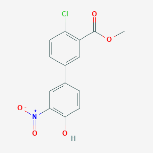 molecular formula C14H10ClNO5 B6383065 4-(4-Chloro-3-methoxycarbonylphenyl)-2-nitrophenol, 95% CAS No. 1261957-85-0