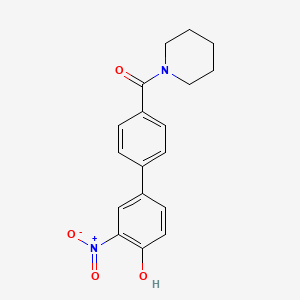 molecular formula C18H18N2O4 B6383081 2-Nitro-4-[4-(piperidine-1-carbonyl)phenyl]phenol, 95% CAS No. 1261924-69-9