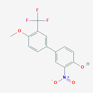 molecular formula C14H10F3NO4 B6383092 4-(4-Methoxy-3-trifluoromethylphenyl)-2-nitrophenol, 95% CAS No. 1262002-73-2
