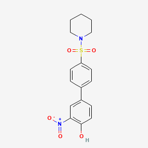 molecular formula C17H18N2O5S B6383127 2-Nitro-4-[4-(piperidin-1-ylsulfonyl)phenyl]phenol, 95% CAS No. 1261970-41-5