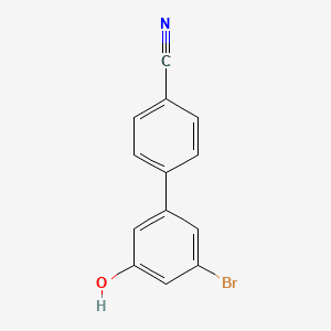 molecular formula C13H8BrNO B6383159 3-Bromo-5-(4-cyanophenyl)phenol, 95% CAS No. 1262003-38-2