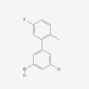 molecular formula C13H10BrFO B6383221 3-Bromo-5-(5-fluoro-2-methylphenyl)phenol, 95% CAS No. 1261900-32-6