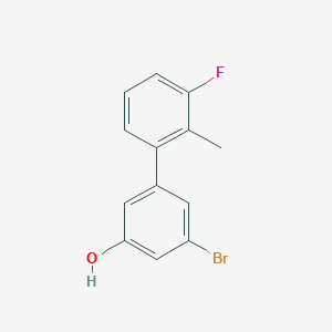 molecular formula C13H10BrFO B6383233 3-Bromo-5-(3-fluoro-2-methylphenyl)phenol, 95% CAS No. 1261933-24-7