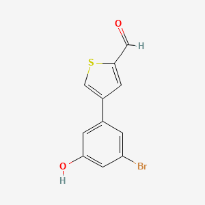 molecular formula C11H7BrO2S B6383240 5-(2-Formylthiophen-4-yl)-3-bromophenol, 95% CAS No. 1261900-36-0
