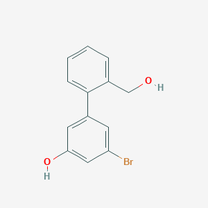 molecular formula C13H11BrO2 B6383242 3-Bromo-5-(2-hydroxymethylphenyl)phenol, 95% CAS No. 1262002-89-0