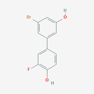 molecular formula C12H8BrFO2 B6383243 3-Bromo-5-(3-fluoro-4-hydroxyphenyl)phenol, 95% CAS No. 1261957-91-8