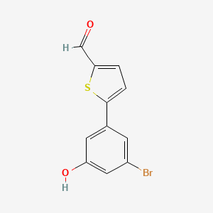 molecular formula C11H7BrO2S B6383248 5-(5-Formylthiophen-2-yl)-3-bromophenol, 95% CAS No. 1261956-94-8