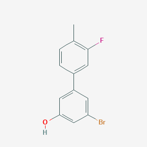 molecular formula C13H10BrFO B6383273 3-Bromo-5-(3-fluoro-4-methylphenyl)phenol, 95% CAS No. 1261900-29-1