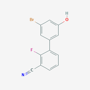 molecular formula C13H7BrFNO B6383321 3-Bromo-5-(3-cyano-2-fluorophenyl)phenol, 95% CAS No. 1261951-55-6
