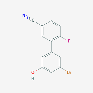 molecular formula C13H7BrFNO B6383328 3-Bromo-5-(5-cyano-2-fluorophenyl)phenol, 95% CAS No. 1261957-17-8