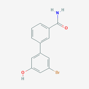 molecular formula C13H10BrNO2 B6383343 5-(3-Aminocarbonylphenyl)-3-bromophenol, 95% CAS No. 1261925-30-7